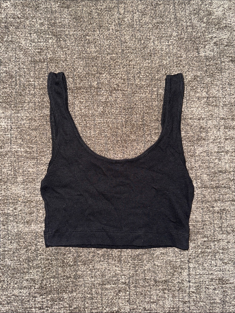 Classic Black Ribbed Tank Crop Top Divided Brand